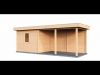 Lugarde Select Modern tuinhuis met overkapping Apeldoorn 300x250cm + 400cm - Zwarte olie