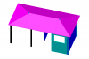 Blokhut 2555Z 250x250 cm + luifel 250 cm - exterieur gecoat