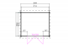 Blokhut 3025L 300x250 cm - compleet gecoat