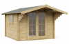 Blokhut 3032 300x300 cm + luifel 120 cm - exterieur gecoat