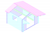 Blokhut 3032 300x300 cm + luifel 120 cm - exterieur gecoat