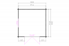 Blokhut 3032 300x300 cm + luifel 120 cm - exterieur gecoat