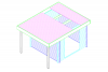 Blokhut 331M 300x300 cm + zijluifel 110 cm - compleet gecoat