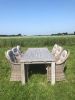 SenS-Line Parma teakset grijs - Grijze Teaktafel + 6 wicker stoelen - Showmodel Woerden