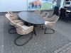 Tuinset Breeze - ovale tafel en 6 swingstoelen