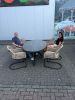 Tuinset Breeze - ovale tafel en 6 swingstoelen
