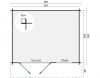 Tuindeco Ingmar Blokhut 380x300 cm + luifel 80 cm 28 mm vuren blank