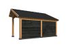 Tuindeco Bergen L Kapschuur type 2 468x306 cm Lariks/Douglashout blank en Zweeds rabat zwart