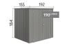Biohort metalen tuinkast 190 LARGE zilver 192x155x184 cm