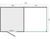 KubeLine tuinhuis 280x380 cm + overkapping 310 cm Douglas blank