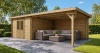 Classicline Blokhut Friesland 400x300 cm + overkapping 400 cm vuren blank
