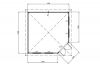 Lugarde Tuinhuis P57 420x420 cm - 44 mm - plattegrond