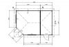 Blokhut Prima Thirza P5D7 - 360x540 cm plattegrond