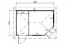 Lugarde Tuinhuis P5D8 360x240 cm - 28 mm - plattegrond