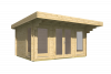 Tuindeco Lory Blokhut 415x330 cm + luifel 120 cm 44 mm vuren red class wood geïmpregneerd