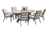 Garden Impressions Luma diningset - carbon black light teak tafel en 6 carbon black desert sand fauteuils
