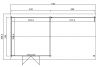 Blokhut Madita groen geïmpregneerd 730x350 cm plattegrond