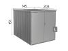Biohort Mini Garage L donkergrijs metallic 145x203 cm