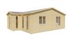 Tuindeco Mullingar Blokhut 850x690 cm + luifel 100 cm 70 mm vuren honing geïmpregneerd
