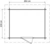 Lugarde Select Blokhut Arnhem 250x200cm - Keteldruk Grijs