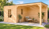 Buitenverblijf Novo Modern 250x300 cm + overkapping 350 cm incl. achterwand (incl. EPDM)