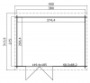 Blokhut Amira 380x275 cm plattegrond