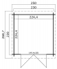 Blokhut Indi 230x230 cm plattegrond