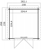 Blokhut Ingo 230x230 cm - Groen geïmpregneerd plattegrond