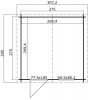 Blokhut Nina 275x275 cm - Groen geïmpregneerd plattegrond