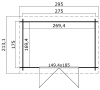 Blokhut Nadia 275x175 cm - Groen geïmpregneerd plattegrond