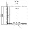 Blokhut Talinn 250x220 cm - Groen geïmpregneerd plattegrond
