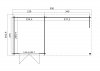 Blokhut Sunniva 570x275 cm - Platinum Grey-Wit gecoat plattegrond