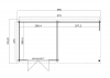 Blokhut Fraya 575x275 cm - Platinum Grey-Wit gecoat plattegrond