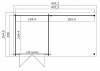 Blokhut Helena 472x230 cm - Groen geïmpregneerd plattegrond