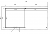 Blokhut Madita 710x330 cm - Platinum Grey-Wit gecoat plattegrond