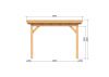 Overkapping Plat Dak Odense XL Type 2 Red Class Wood 550 x 378 - Zwarte wanden