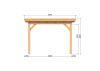 Overkapping Plat Dak Odense XL Type 2 Red Class Wood 550x378 cm - Zwarte wanden