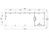 Overkapping plat dak Red Class Wood Odense type 11 XL 1036x378 cm - Zwarte wanden