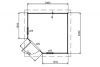 Lugarde Tuinhuis P568 240x240 cm - 28 mm - plattegrond
