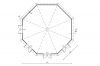 Lugarde Tuinhuis PG18 Ø730 cm - 44 mm - plattegrond