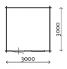 Plattegrond blokhut Somerset 300x300 cm