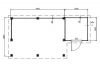 Lugarde Tuinhuis PR25 600x300 cm - 28 mm - plattegrond