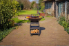 BBQ Plancha Grill Maestro XXXL Ø100cm Blackline - Met Grote wielen en houtopslag