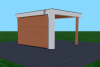 Buitenverblijf Verona 400x335 cm - Plat dak model rechts incl. toebehoren - SALE01527