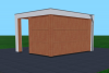Buitenverblijf Verona 400x335 cm - Plat dak model rechts incl. toebehoren - SALE01527