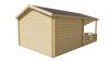 Blokhut Sanstrov 380x320 cm + luifel 270 cm - Grijs geïmpregneerd