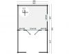 Blokhut Sanstrov 380x320 cm + luifel 270 cm - Grijs geïmpregneerd