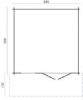Tuindeco Estepona Blokhut 380x380 cm 34 mm vuren red class wood geïmpregneerd