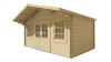 Blokhut Skyler 500x320 cm + luifel 100 cm - Grijs geïmpregneerd