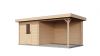 Lugarde Select Blokhut met overkapping Deventer 250x250cm + 300cm - Onbehandeld